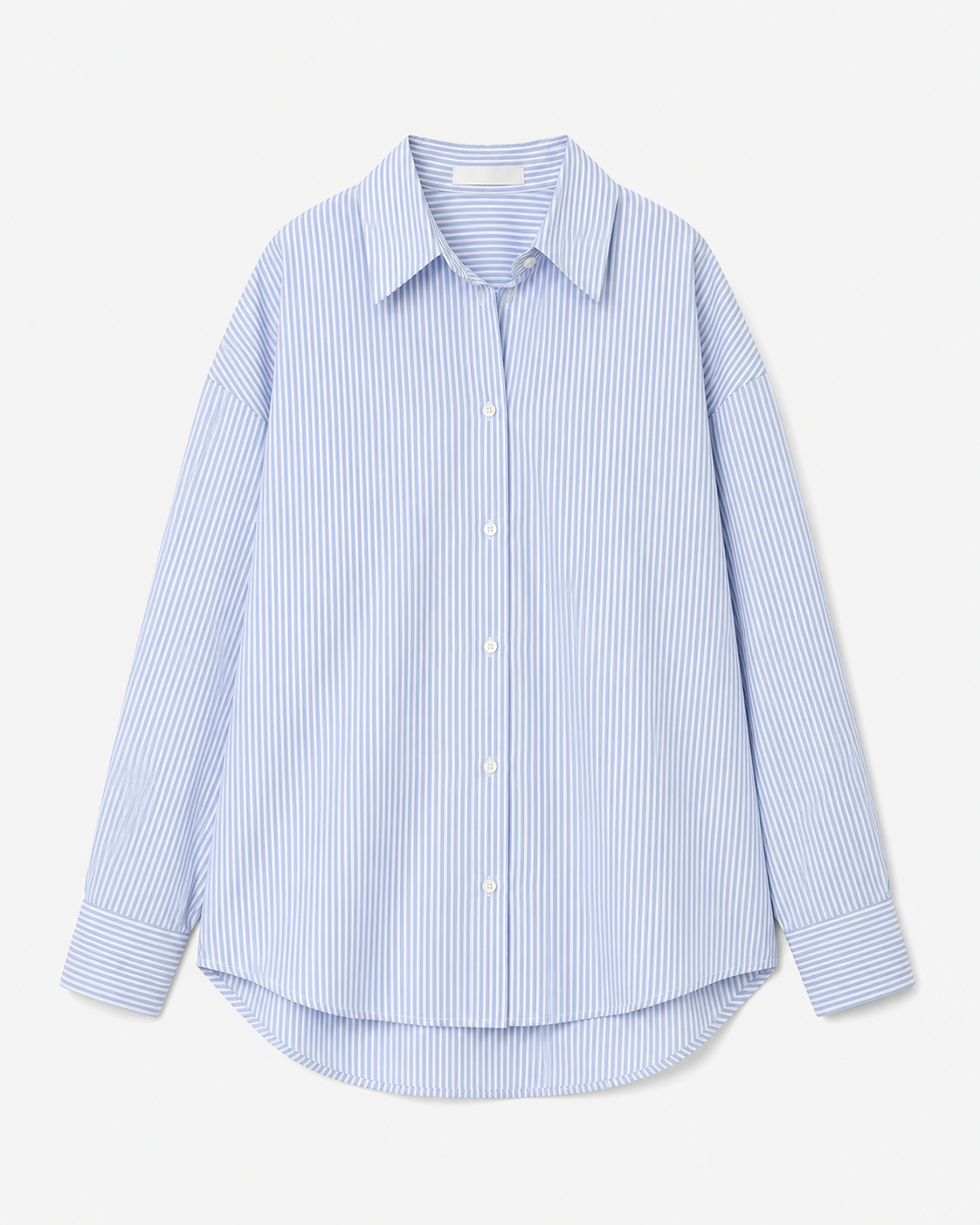 Camisa celeste a rayas 100% algodón2