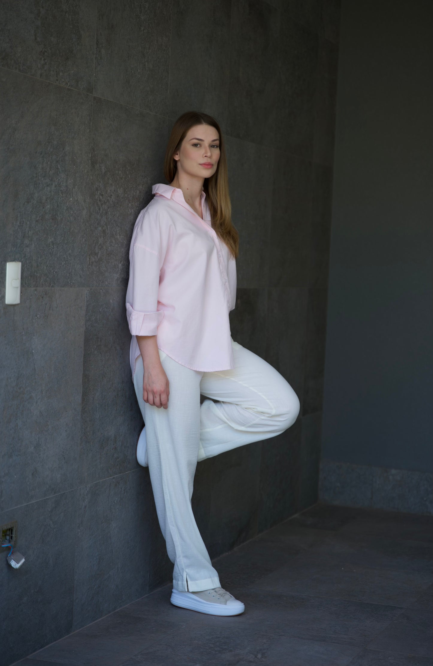 Camisa rosa oversize