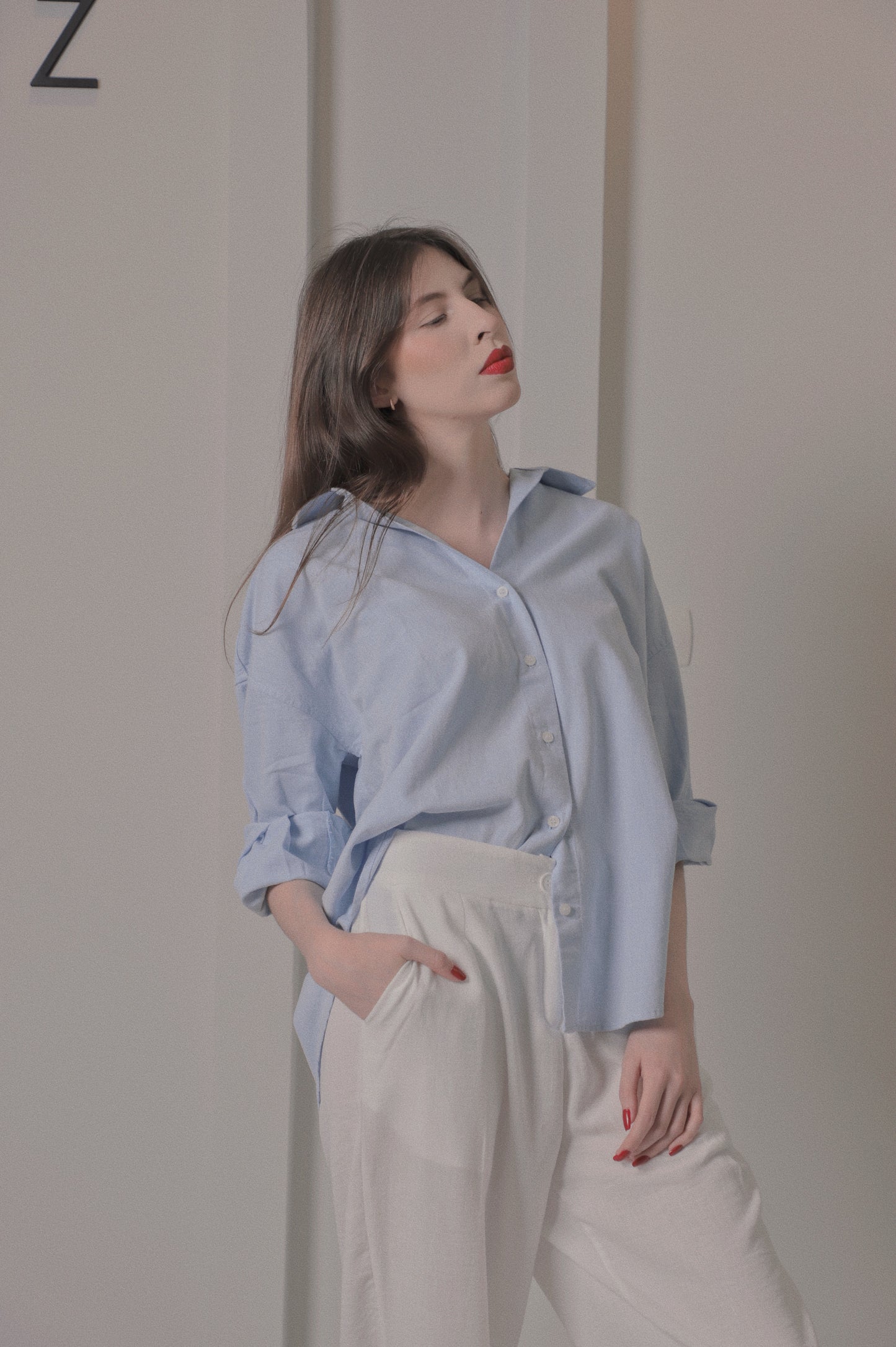 Camisa celeste oversize