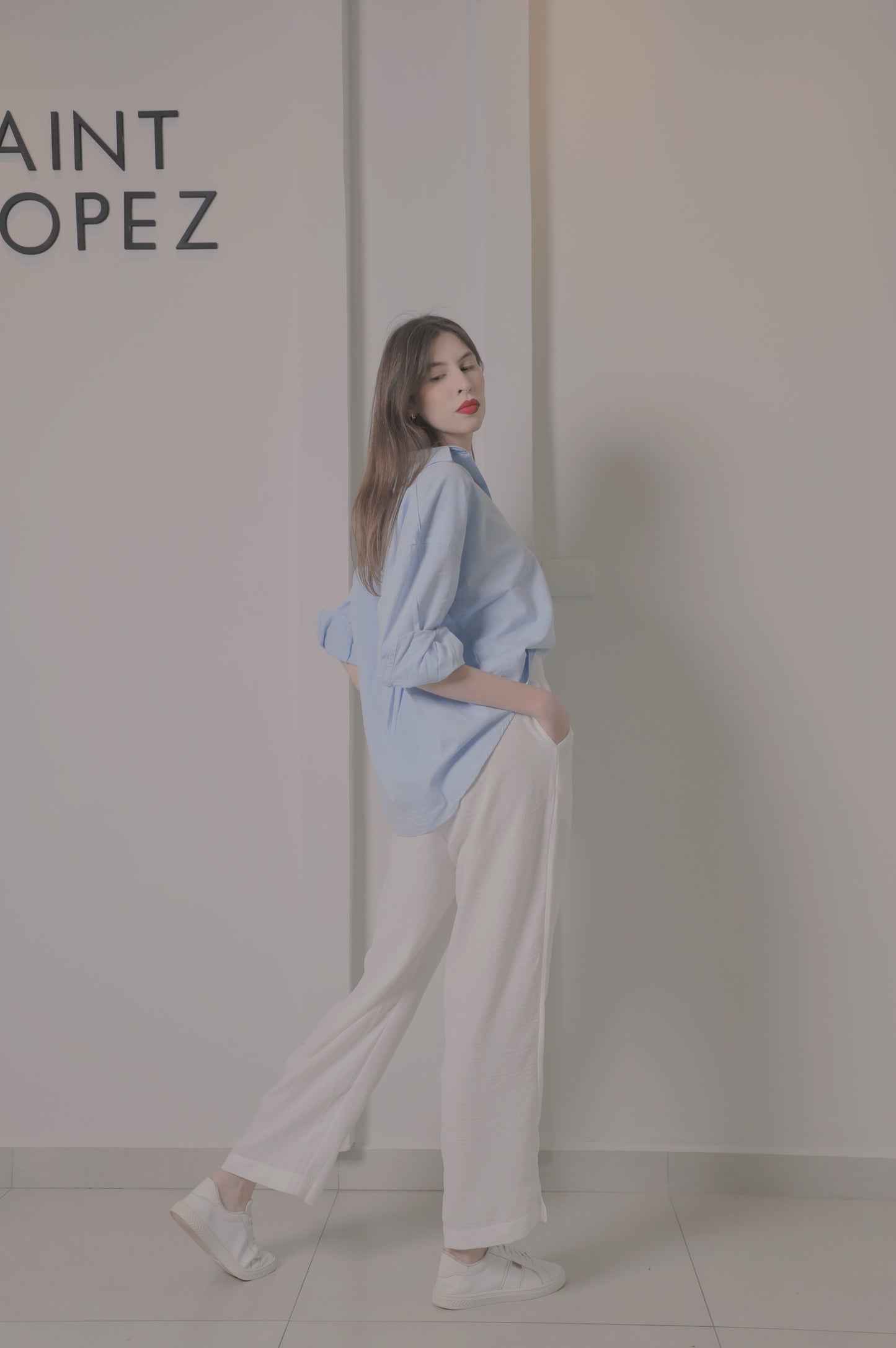 Camisa celeste oversize