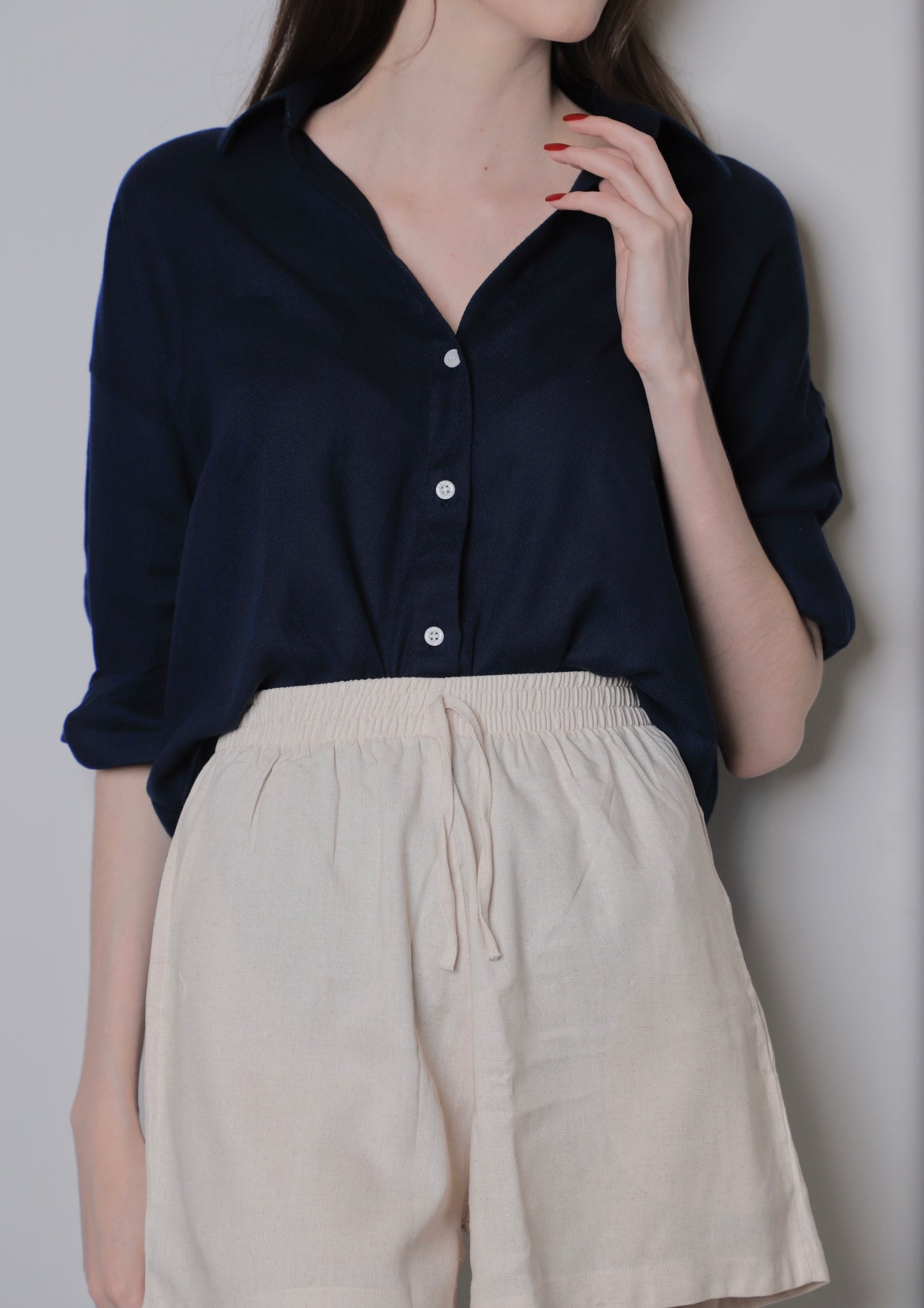 Camisa azul marino Oversize