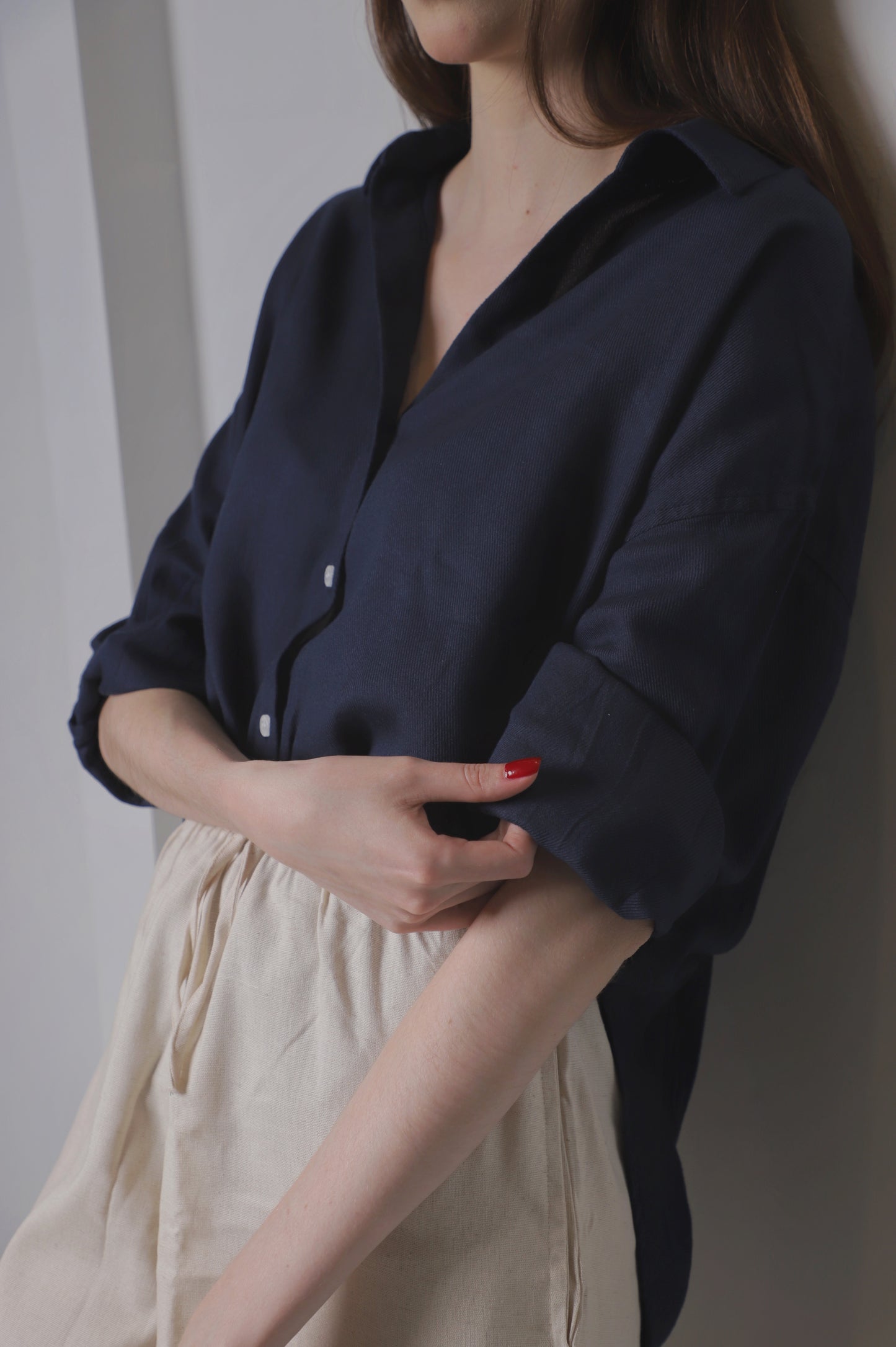 Camisa azul marino Oversize