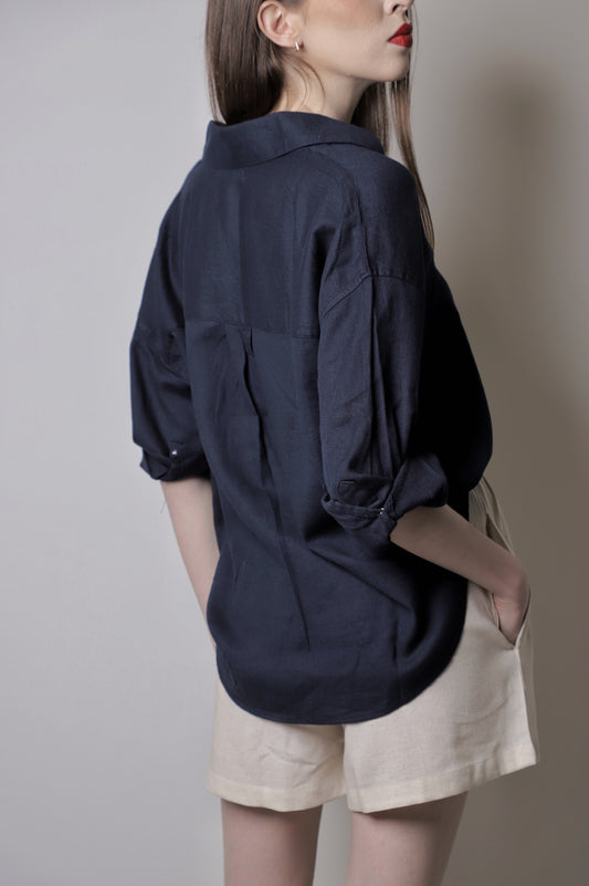 Camisa azul marino Oversize