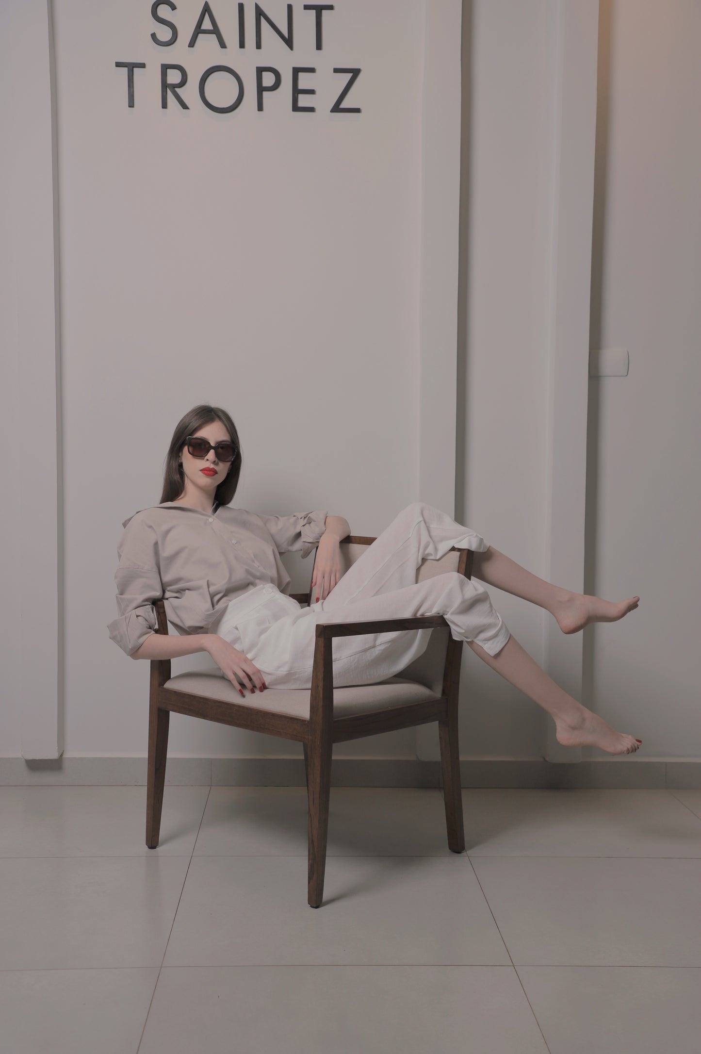 camisa Beige oversize