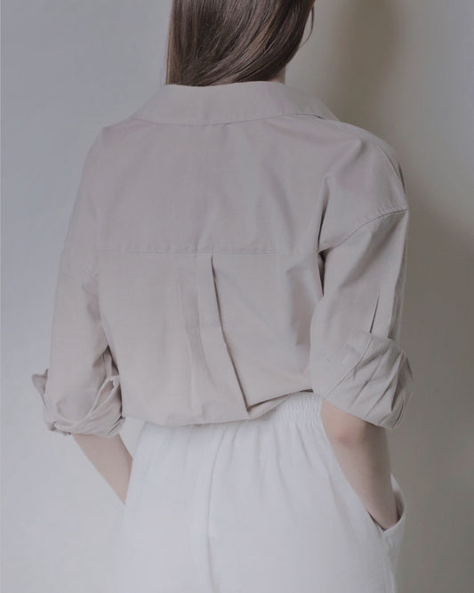 camisa Beige oversize