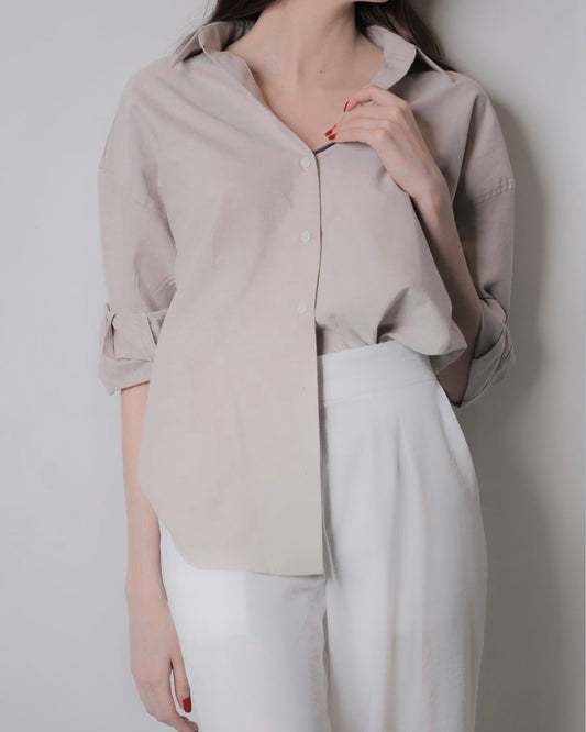 camisa Beige oversize