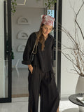 Camisa negra semi oversize