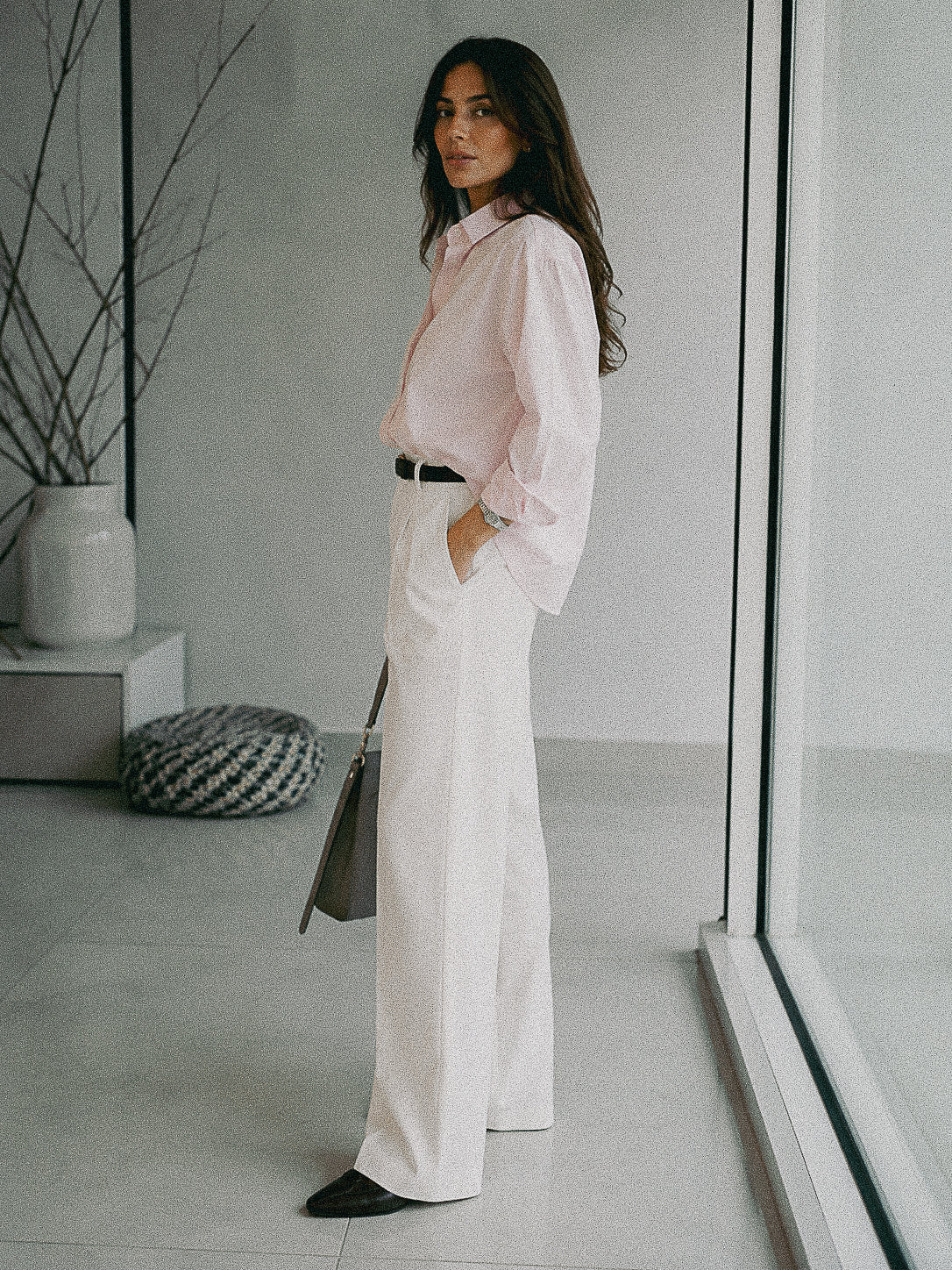camisa oversize rosa