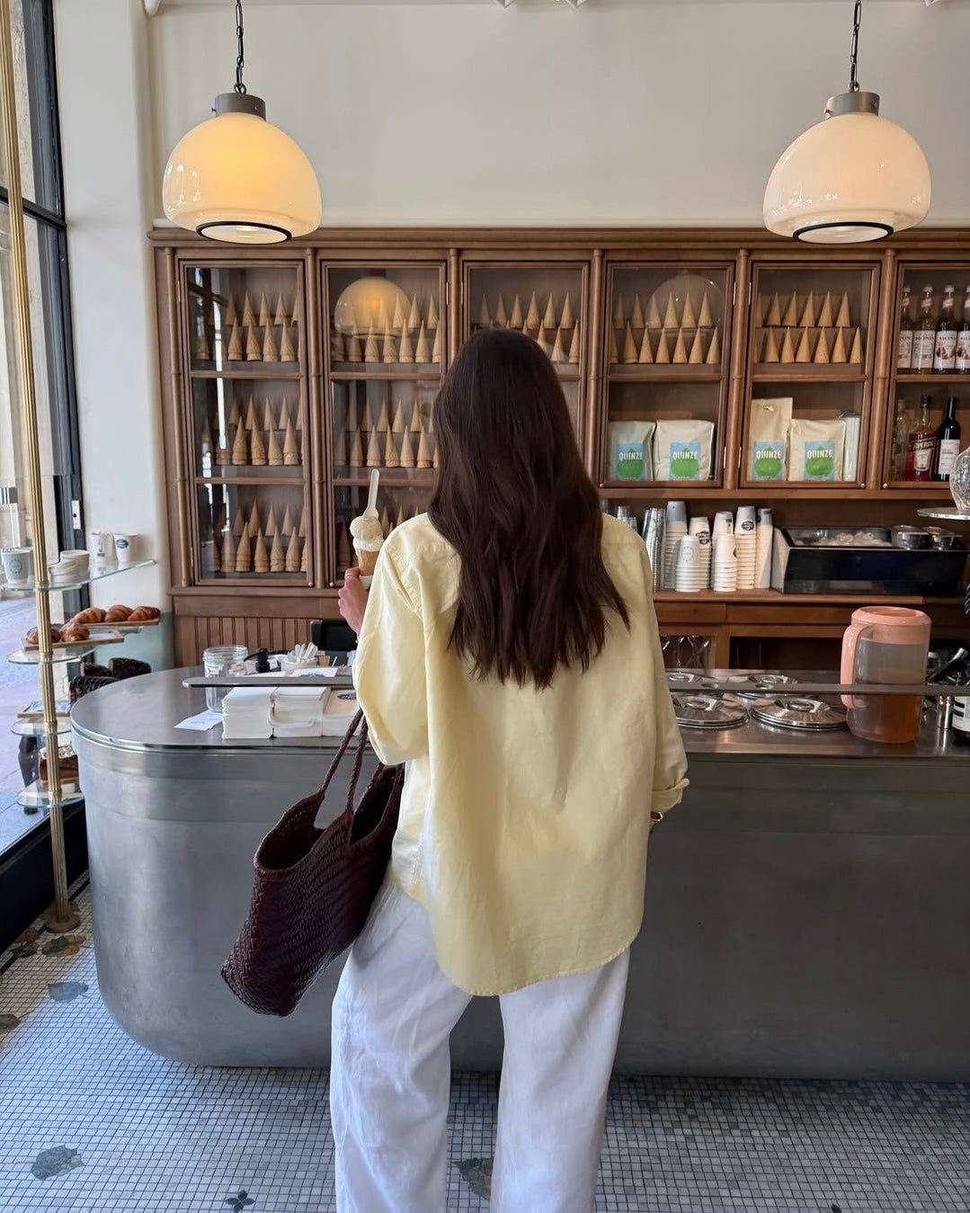 camisa amarilla algodón corte regular