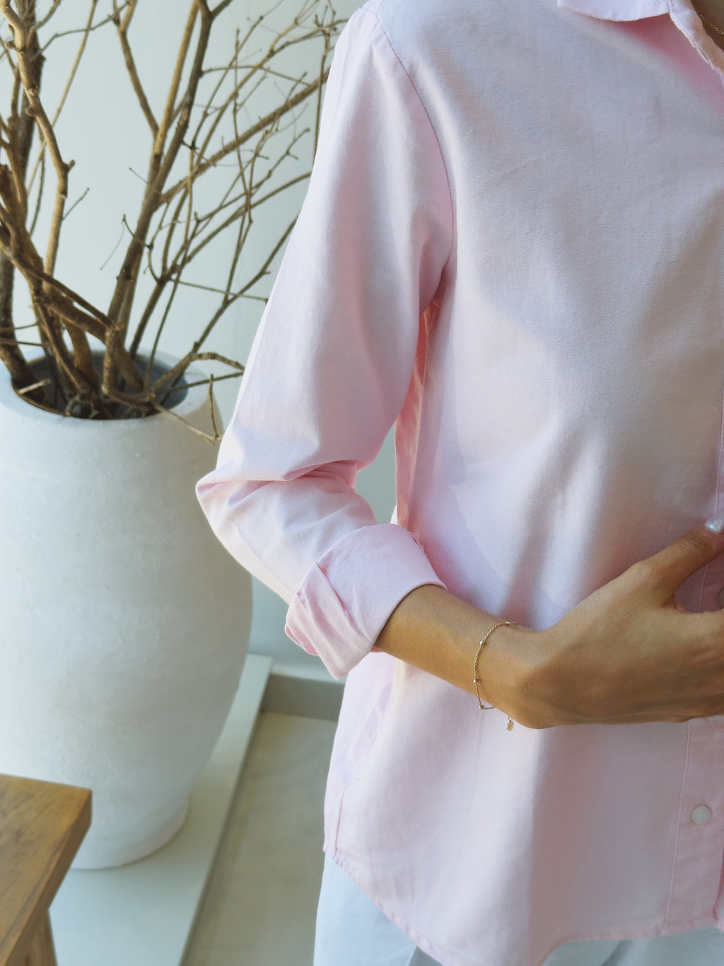 Camisa rosa oxford